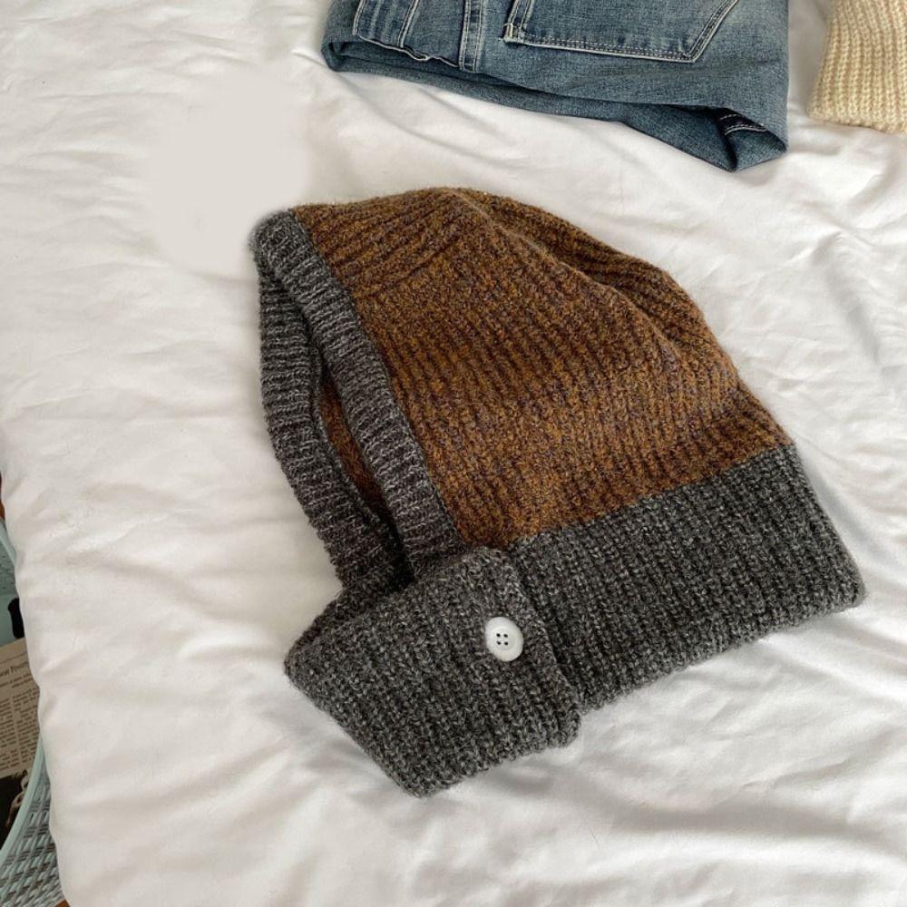 Beanie Ear Protection Hat Simple Knitted Hat Creative Balaclava Hat Warm