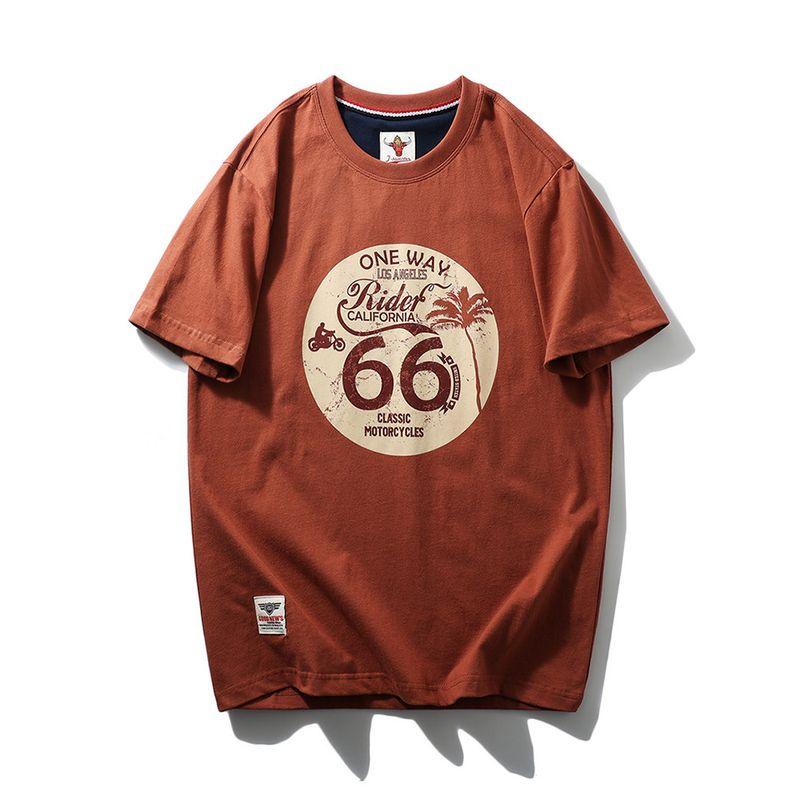 American Retro Heavyweight Pure Cotton Trendy Brand Letter Print T-Shirt Men's Short-Sleeve Summer Foreign Trade Men's Vintage T-Shirt