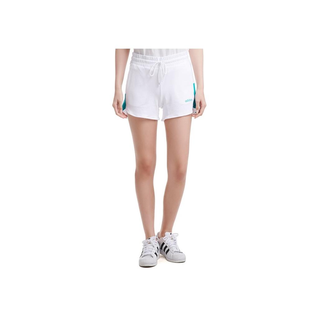 Adidas Neo Logo Drawstring Mid-Waist Sport Shorts Women Bottoms White DW7724