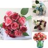 Beautifully Crafted 12 Head Artificial Flowers Rose Silk Bouquet For Special Occasions