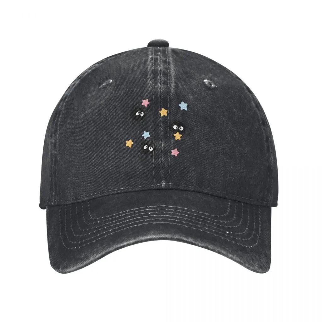 Little Soot Ghosts with Colorful Stars Baseball Cap Fashion Beach Wild Ball Hat Thermal Visor Dad Hat Luxury Women Unisexs
