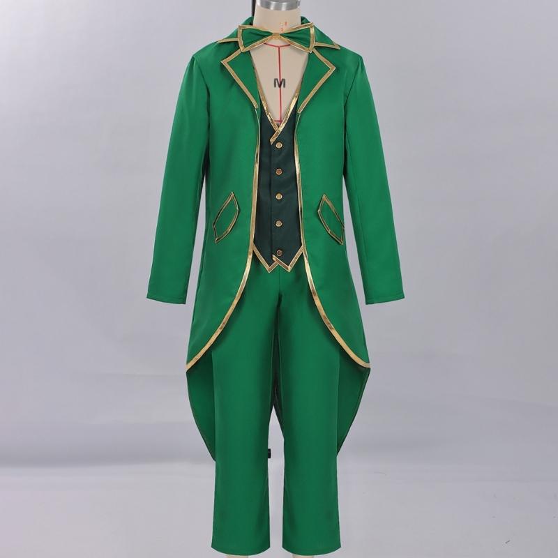St. Patrick Costume Leprechaun Hat Tuxedo Jacket Tie Pants Stockings St Patrick's Day Outfits Cosplay Halloween Costume