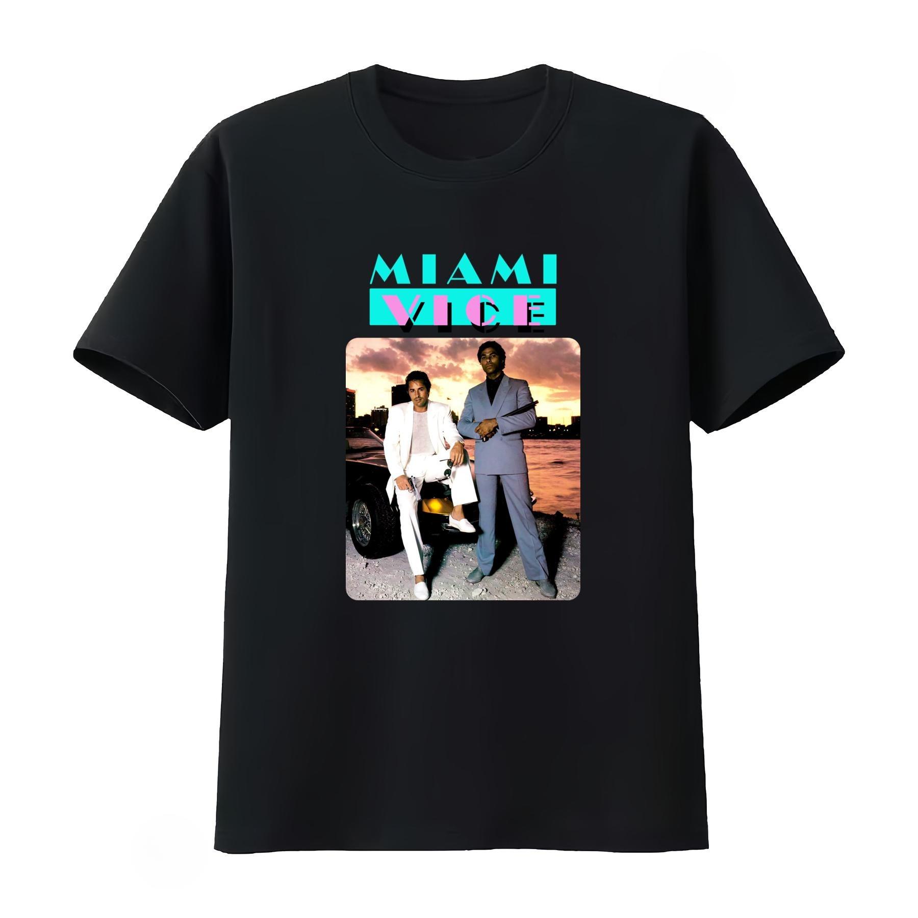 

Miami Vice V3 T Shirt White Movie Poster Design Streetwear Unisexs Clothing and Womens Clothing Tshirt 2026 Summer New T Shirt XL