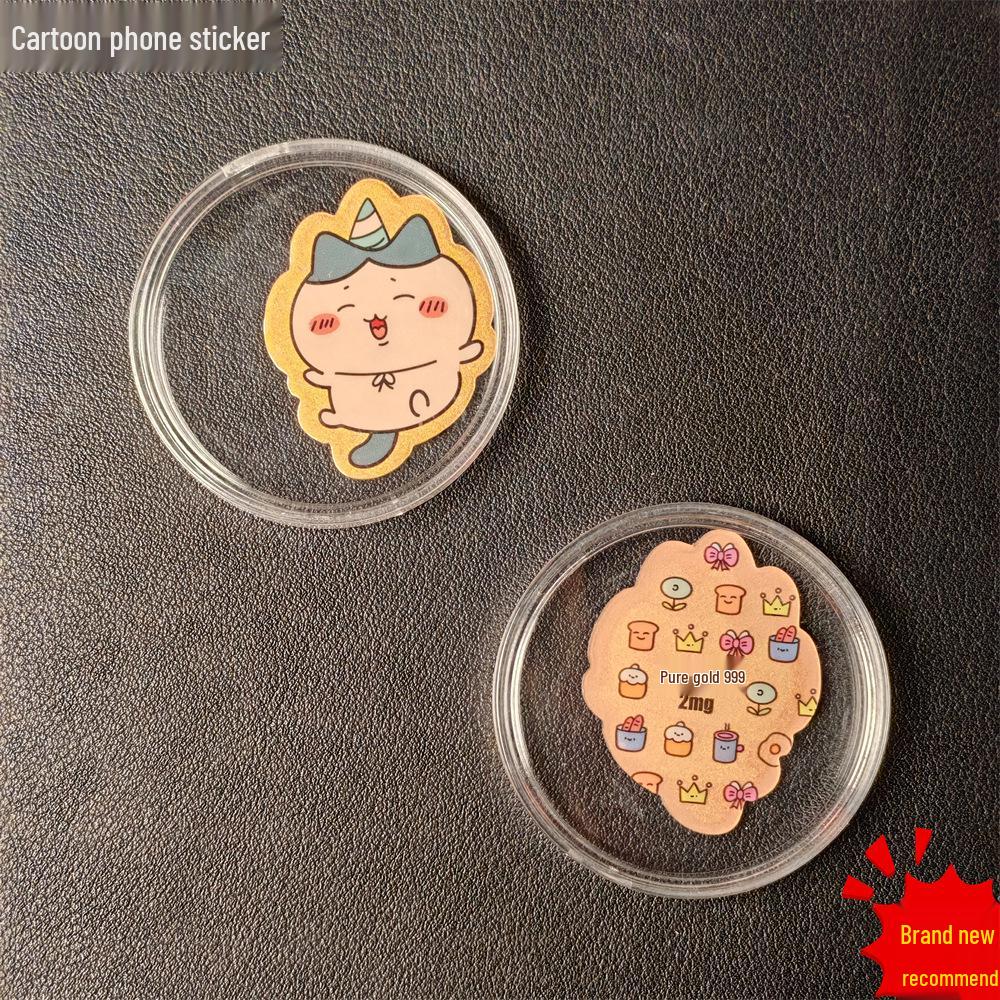 March 8th Goddess Festival Gift: Usacchi Cartoon Phone Sticker, 999 Gold Foil for Peace and Wealth