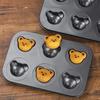 Cute Cartoon Bear Baking Mold 4 Cavities Baking Tray Non-stick Carbon Steel Tray DIY Decorative Cookies Mould Baking Supplies