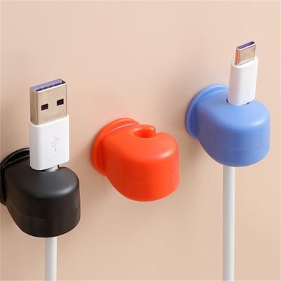 3Pcs Cable Organizers Exquisite Shape Super Mini PVC Desktop Cable Holders Wall Small Hanging Racks for Home