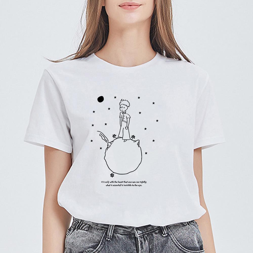 Hip Hop Little Prince Women T-Shirt Summer Cute Top Female T Shirt Harajuku Streetwear O-Neck Casual Clothing Ladies Tee Shirts