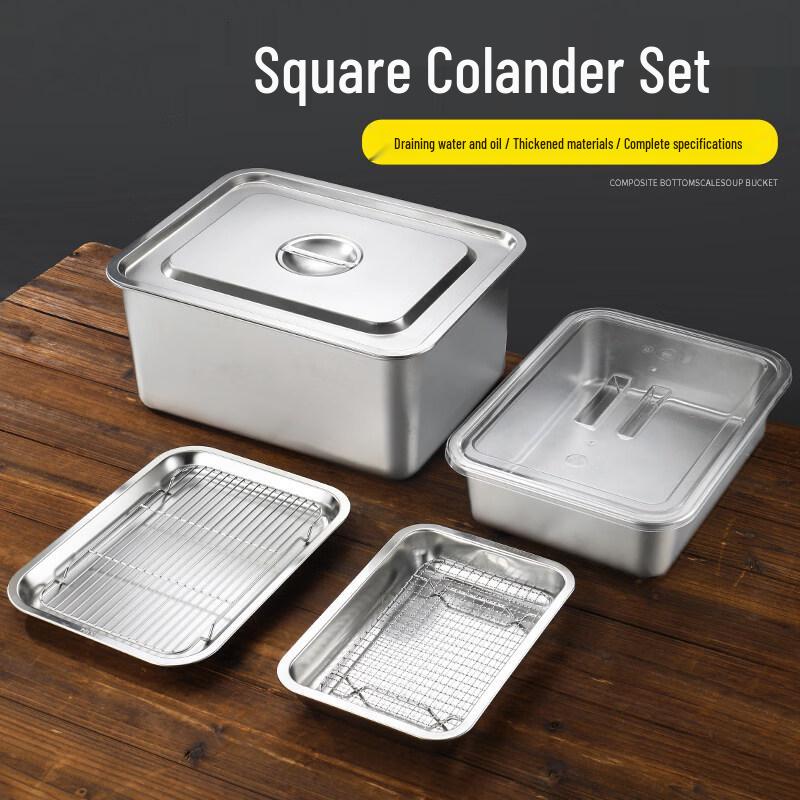 Aokewen 304 Stainless Steel Multi-Purpose Kitchen Basin & Drainage Tray with Lid