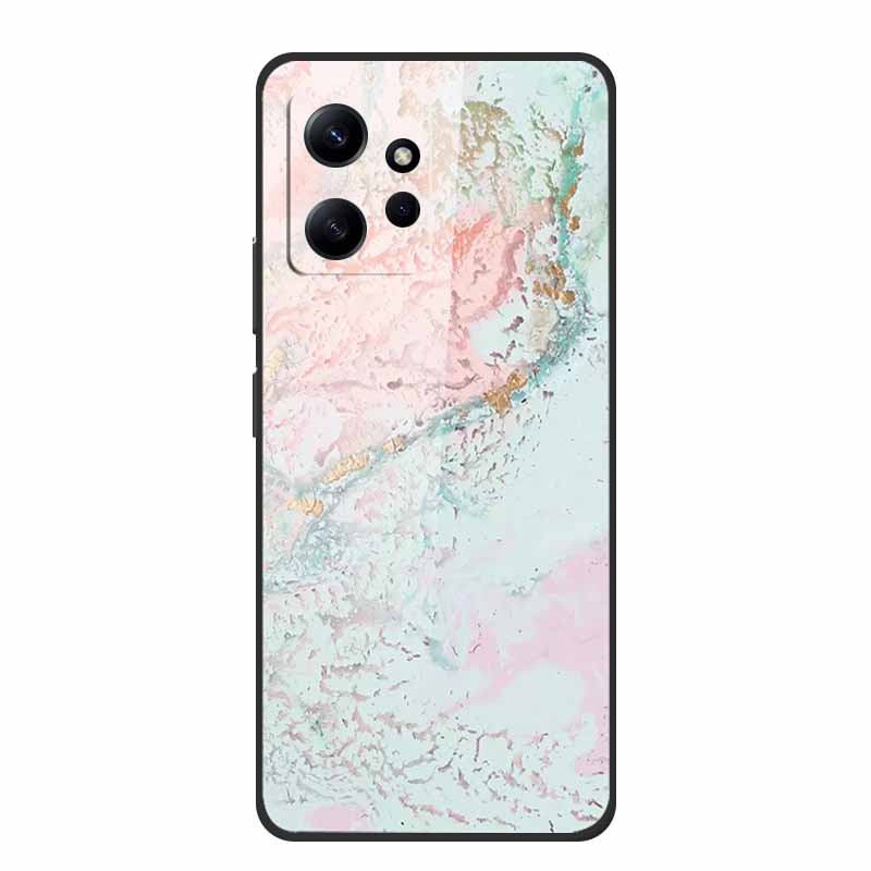 Marble For Redmi Note 12 4G Glass Case Tempered Back Cover Hard Cases For Xiaomi Redmi Note12 4G Protective Shell Colorful Capa