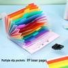 Rainbow 13-Compartment Mini Accordion Folder - A6 Multi-layer Document and Receipt Organizer with Snap Button Closure.