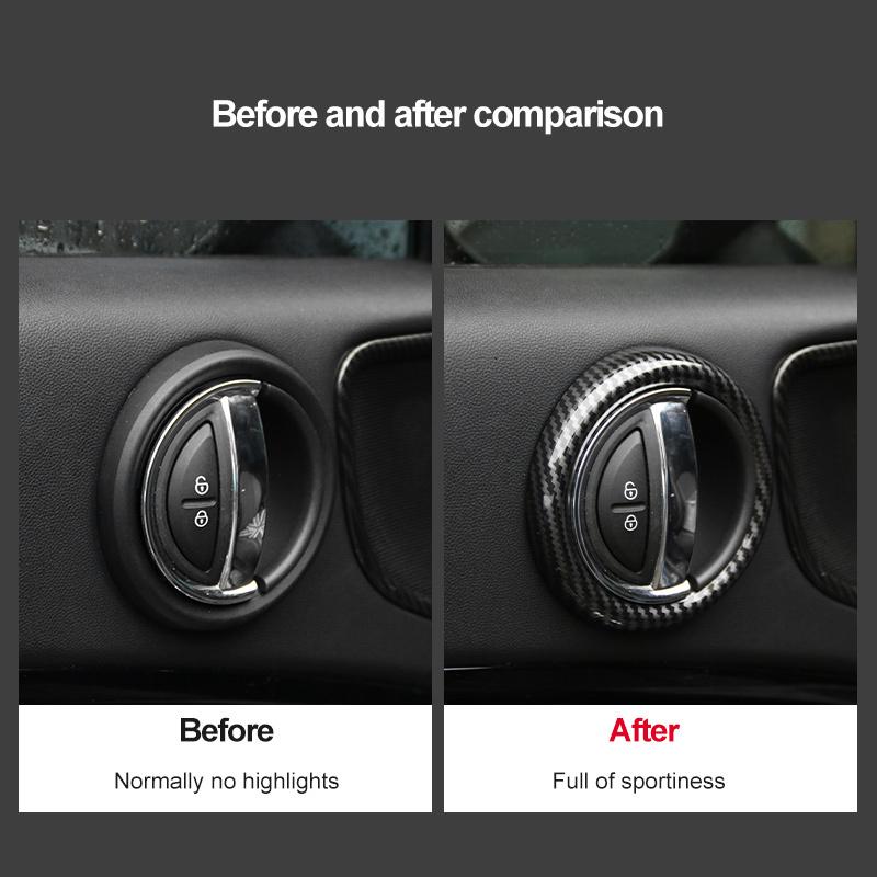 4 pezzi Anello Decorativo Adesivo Maniglia Interna Porta Auto Anello Esterno Maniglia Porta in Plastica ABS Per Mini Cooper F60 Styling Auto
