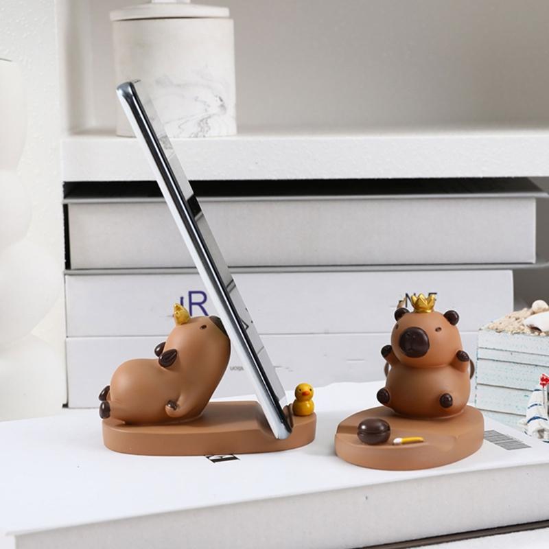 Lovely Capybara Phone Holder Mobile Phone Stand Desk Resin Ornament Phone Holder For Birthday Present