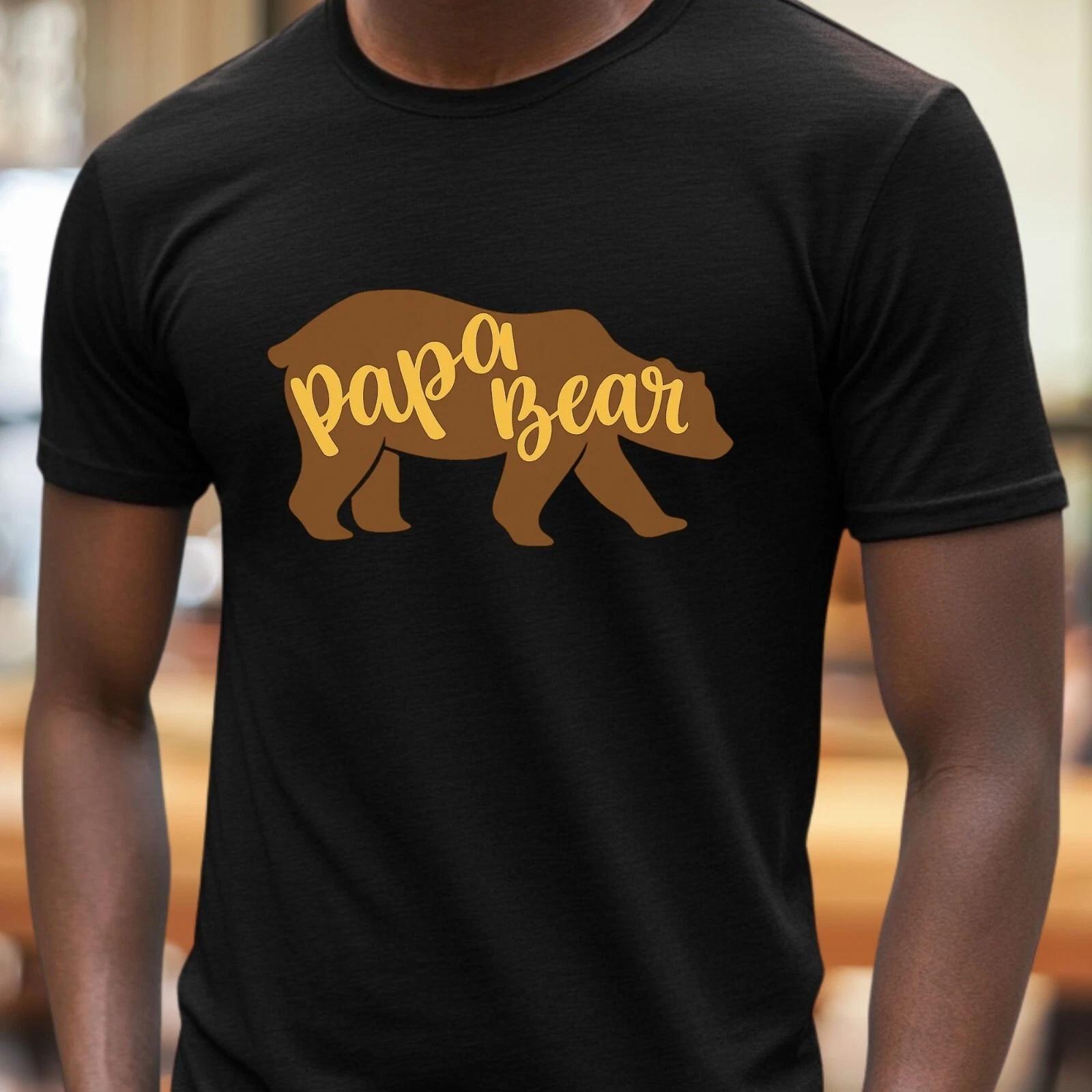 T-Shirt Herren Papa Bär Motiv Baumwolle Größe S bis 5XL XS