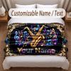 Music General Theme Soft Blanket Personalized Custom Name Text Print Warm Blanket Home Sofa Bedroom Decor