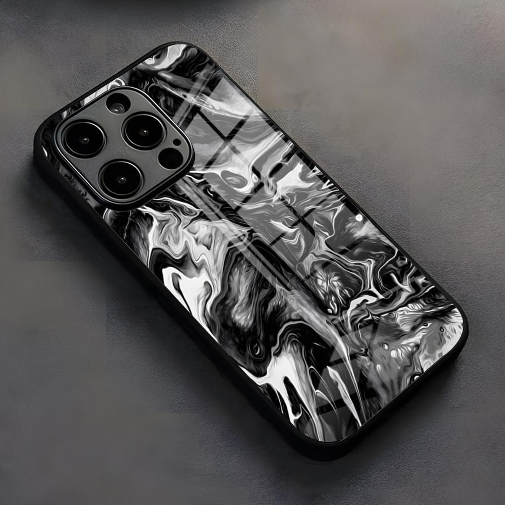 Green Texture Phone Case For IPhone 17 Pro Max 16 15 14 Pro Max 13 11 X Xs Xr 8 7Plus Glass Cover