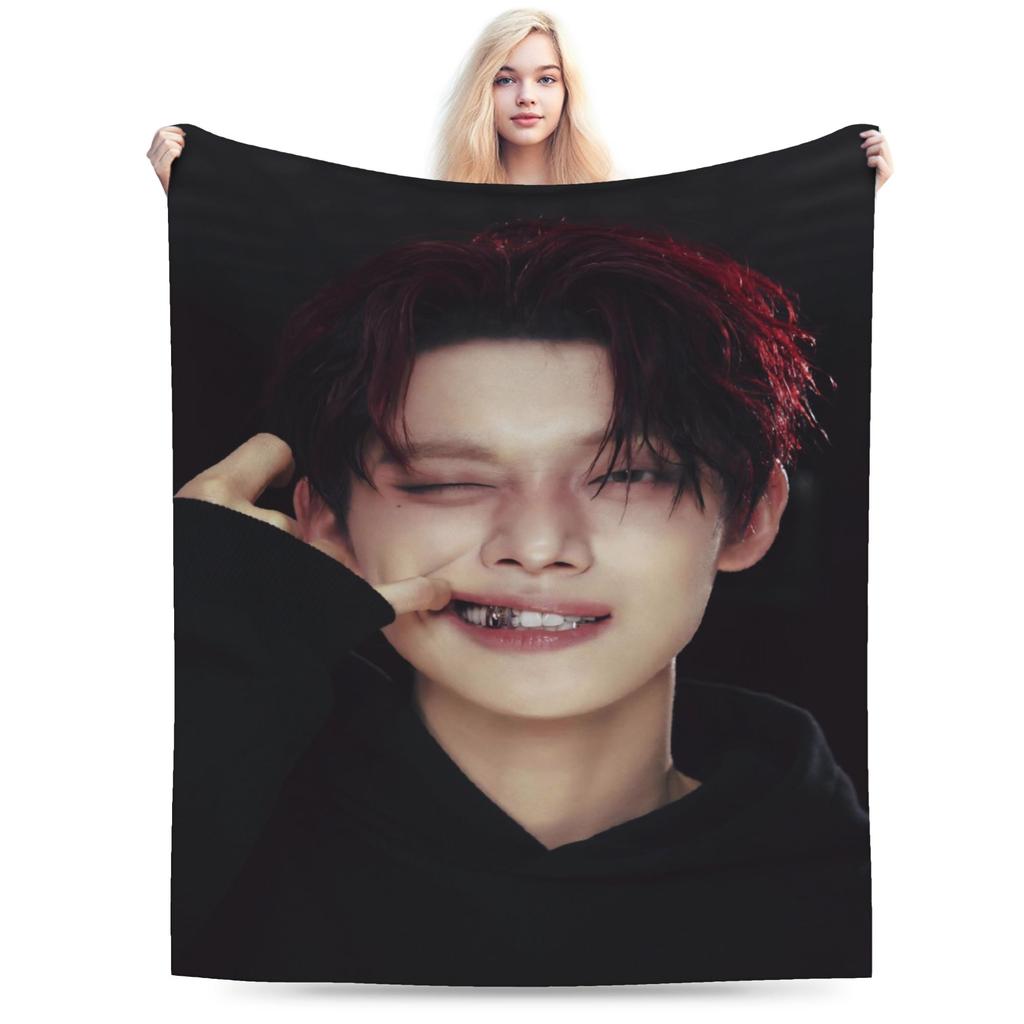 Kpop A-AteezS Blanket Soft Comfortable Plush Bedding Throws For Girls Boys Outdoor Flannel Bedspread Bed Cover