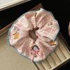 Spring New Style Cat Bow Tie Plaid Scrunchie, Sweet and Cute Girl Ponytail Scrunchie Hair Accessory, 2-piece Set