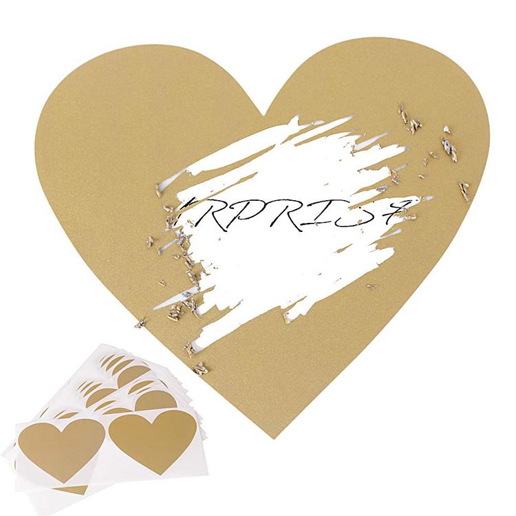 7*5.8CM 50 STK Rubbelaufkleber Selbstklebend Abziehen und Aufkleben DIY Etiketten Rubbellos Aufkleber Herz Rubbelaufkleber