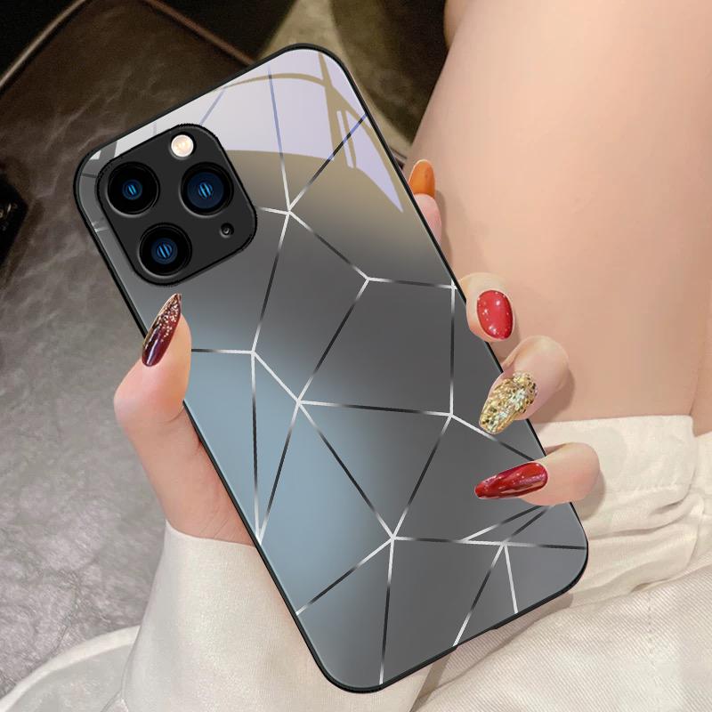 Custodia per telefono in Vetro Temperato Lingge Dazzling Light Per IPhone 16 Pro Max 15 Pro 14 13 12 Mini 11 XS Max XR 7 8 Plus SE 2022