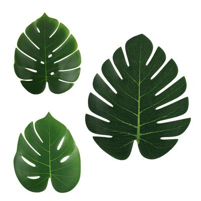 24PCS Simulation Turtle Back Leaves Outdoor Plant Wall Party Decoration Props Fake Green Plant Living Room Decoration