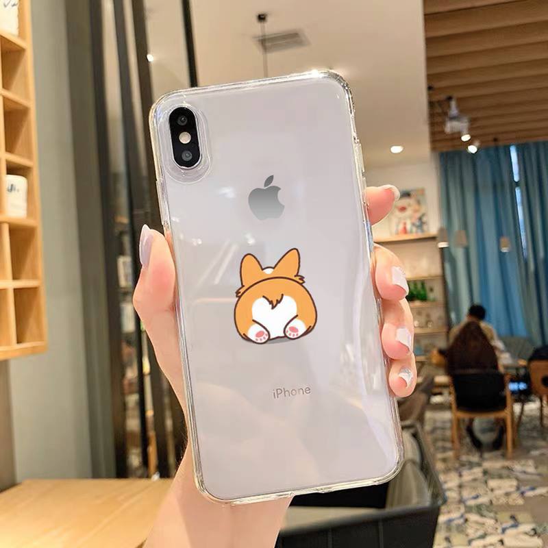 Coque de téléphone à dessin animé mignon Corgi Dog pour iPhone 11 12 Mini 13 14 15 Pro XS Max X Plus SE XR coque transparente