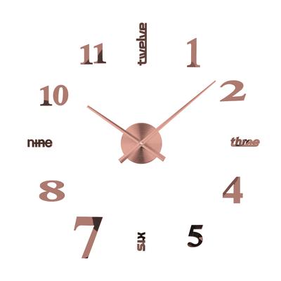 3D Wall Clock DIY Large Decorative Wall Sticker Clocks Foam + Acrylic Mirror + Watch EVA Aluminum Living Room Art for Home 10CM