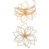 Openwork Line Braided Flower Ring Bracelet Set Opening Adjustable Accessory For Women