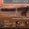 1 Thrust Vibrating Dildo - Rotating and Heating, 9" Realistic Coffee Color Retractable, 10 Rotation/Vibration Modes, for Women and Couples