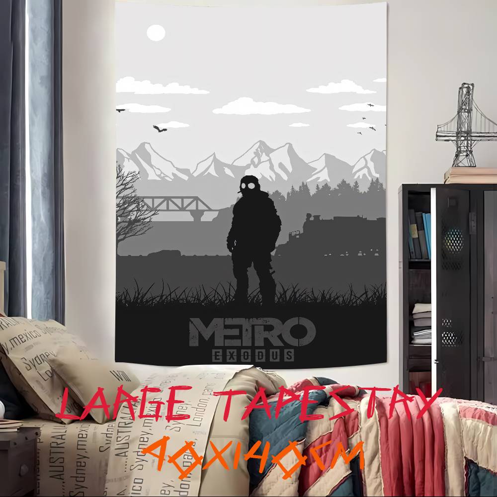 Fashion Roleplaying Adventure Gaming Cool Metro Exodus Serise Tapestry Decoration Bedroom Dormitory Background Cloth Tapestry