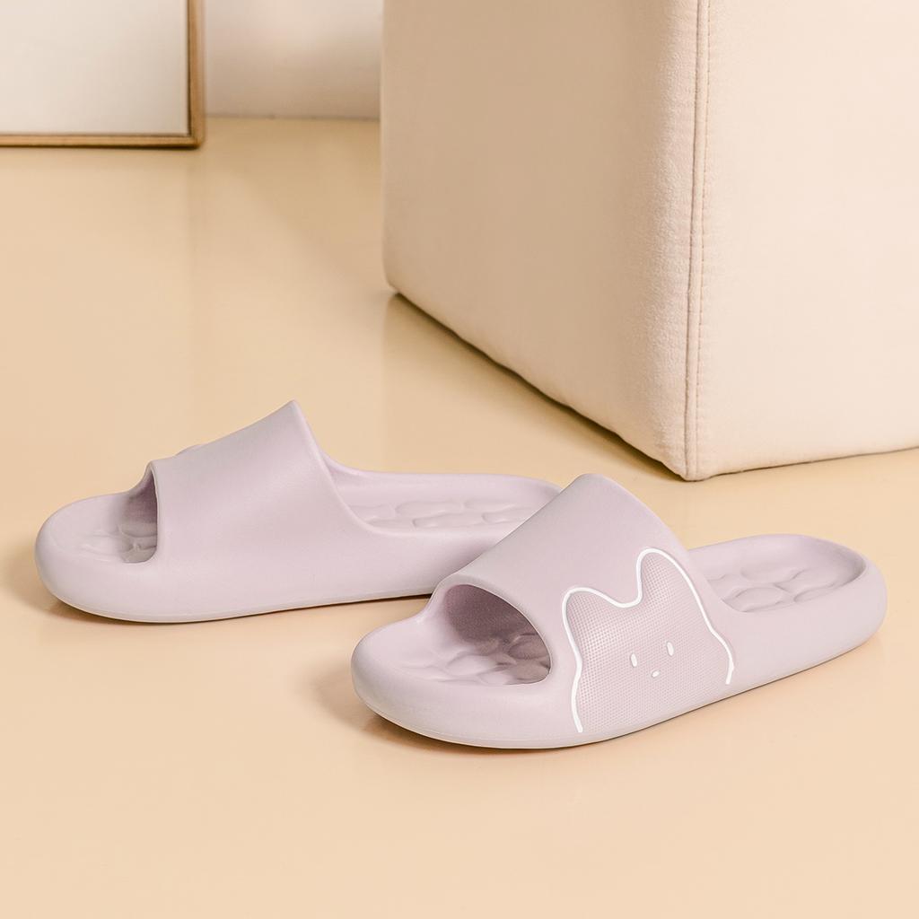 Cute Women Home Slippers Thick Bottom EVA Indoor Slides Soft Comfortable Non-slip Slippers Breathable Lightweight Men Bathroom Slippers