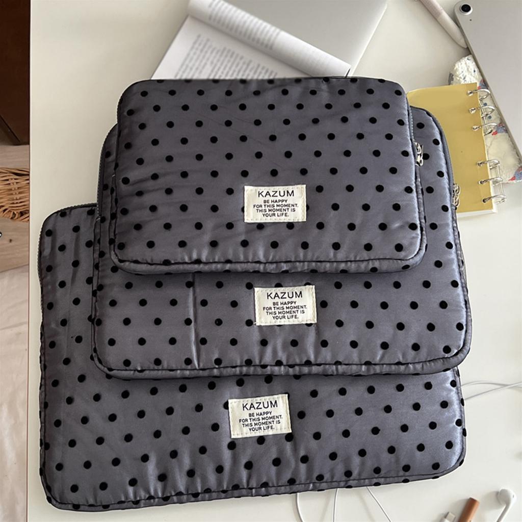 Polka Dot Tablet Sleeve Bag Shockproof Puffy Quilted Computer Bag Dust-Proof 13inch for MacBook Tablet for iPad Women Laptop