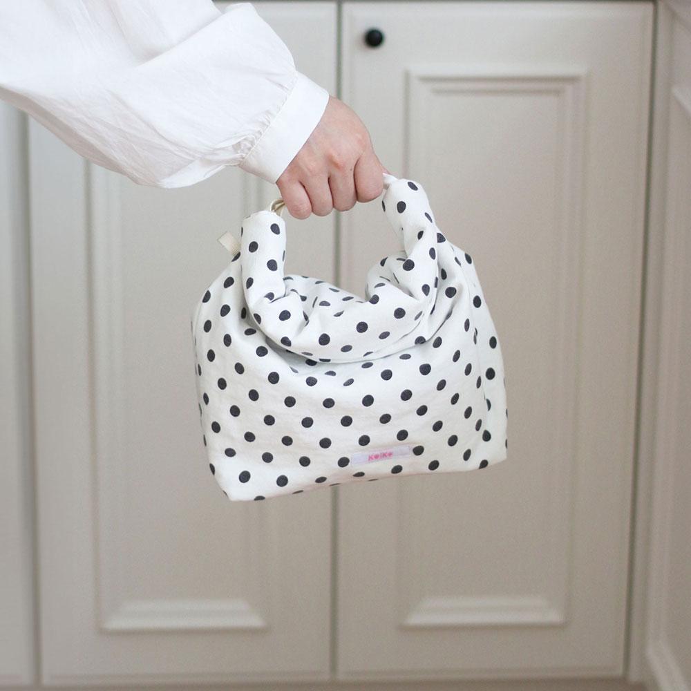 Keike Cozy Lunch Bag - White Dot