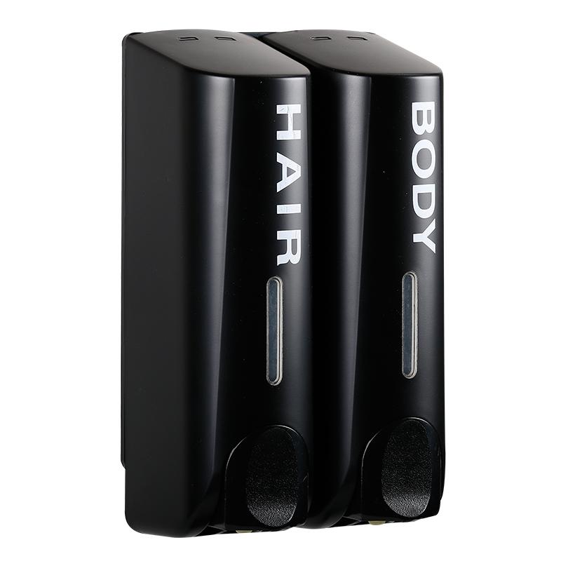High Quality Bathroom Wall Mounted ABS Double Soap Dispenser Plastic 300ml Capacity Hand Soap Dispenser for Hotel