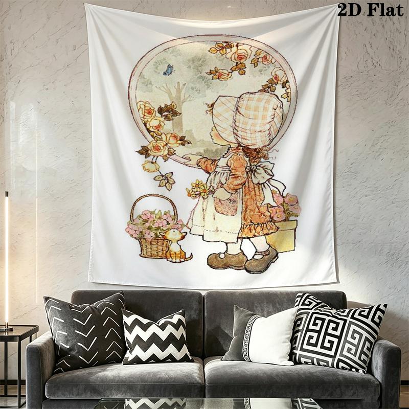 Sarah Kay Wall Tapestry Aesthetic Wall Hanging Printed Fabric Blanket Decorative Tapestries for Bedroom Living Room Home Decor