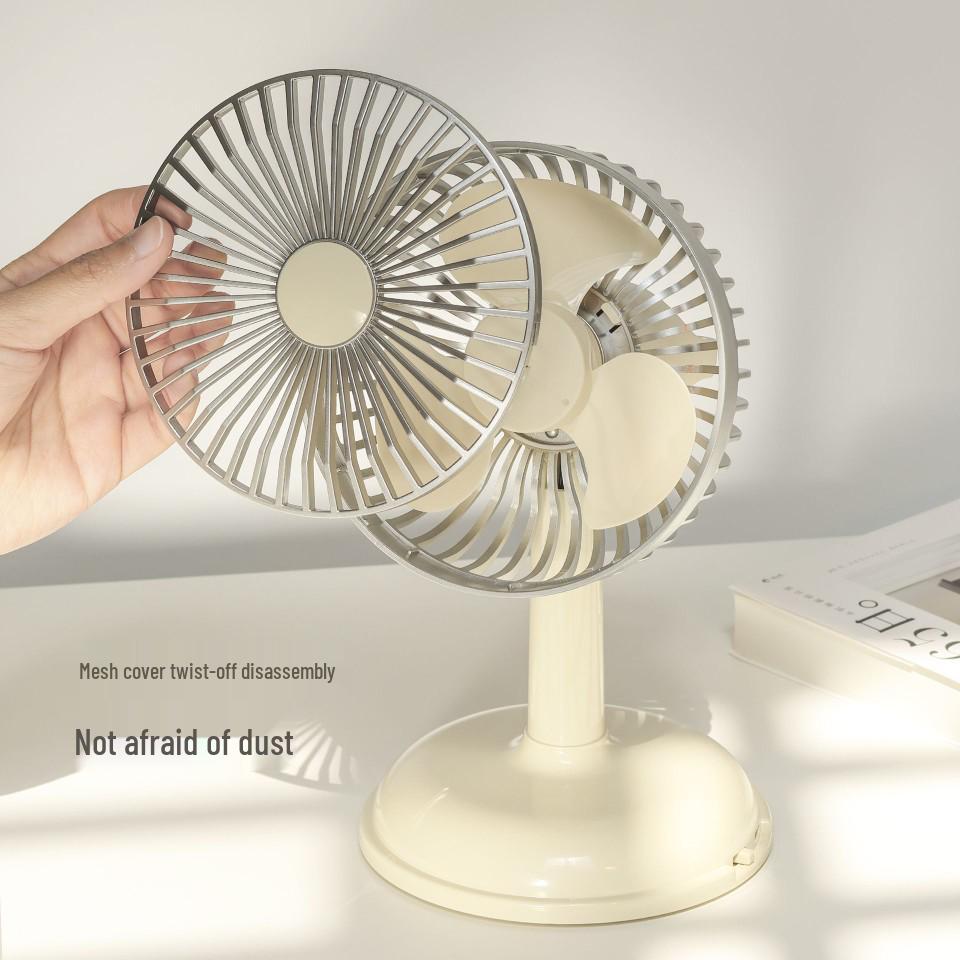 

Retro USB Rechargeable Tabletop Fan: Portable Summer Stand with Dry Battery Option 14*12.5*20 cm