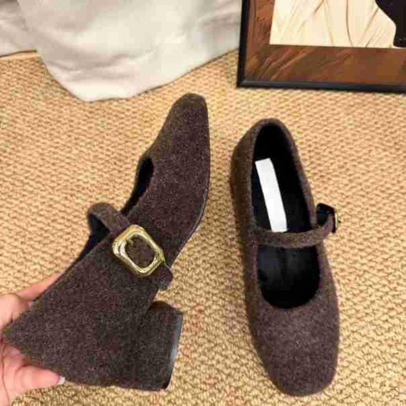 

Туфли Мэри Джейн, пушистые туфли для женщин, новые осенне-зимние модели, небольшая внутренняя высота с юбками, толстые каблуки, туфли-лодочки. 33