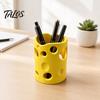 Talos 3D Printed Cheese Pen Holder, Large Capacity Desktop Organizer with Smooth Edges And Removable Dividers, Stationery Storage Box for Pens Pencils