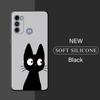 Cute Funny Lucky Cat Cover Phone Case for Motorola Moto G71 G72 G60 G22 G50 G51 G52 G53 G73 G60s G30 G32 G31 Black Soft