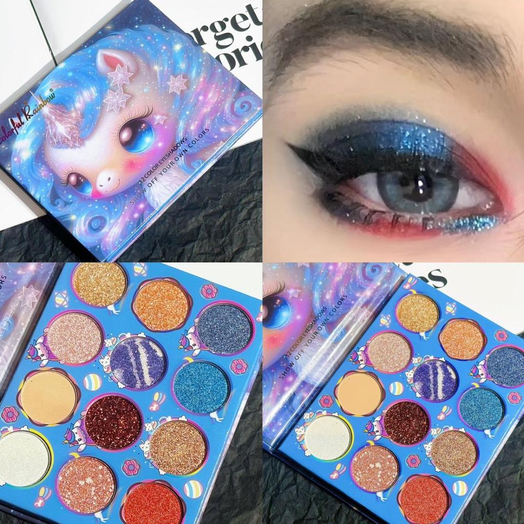 12-color Eyeshadow Palette, Easy To Apply And Convenient Eyeshadow Pearlescent Matte Makeup For Novices