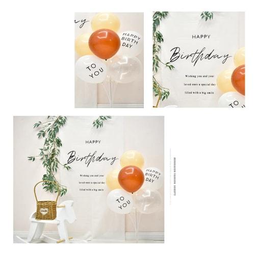 YFFSFDC Birthday Tapestry HAPPY BIRTHDAY with Balloons Birthday Pastry Balloon Birthday Decoration Set Simple Monotone 100th Half Birthday