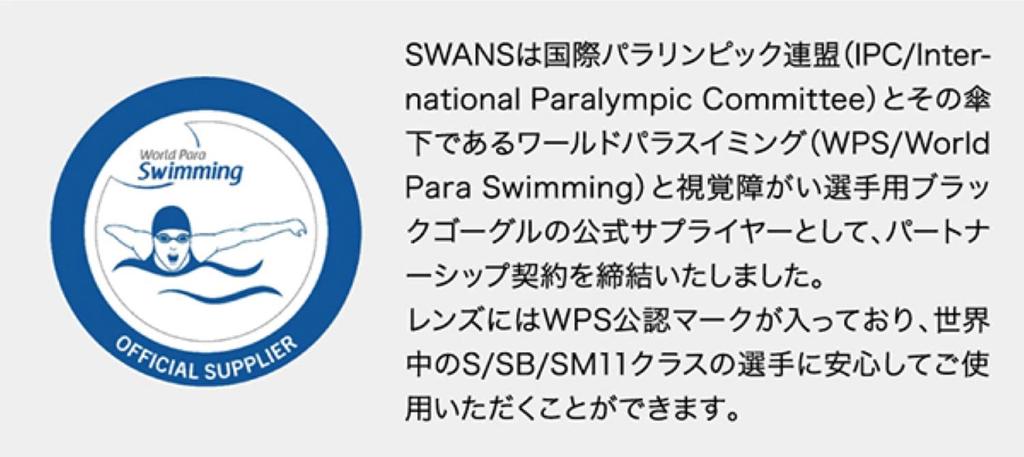 SWANS Made in Japan Para Swimming Goggles the Visually WPS Certified (Swans) (for Impaired), Black, BG-SRX BK,