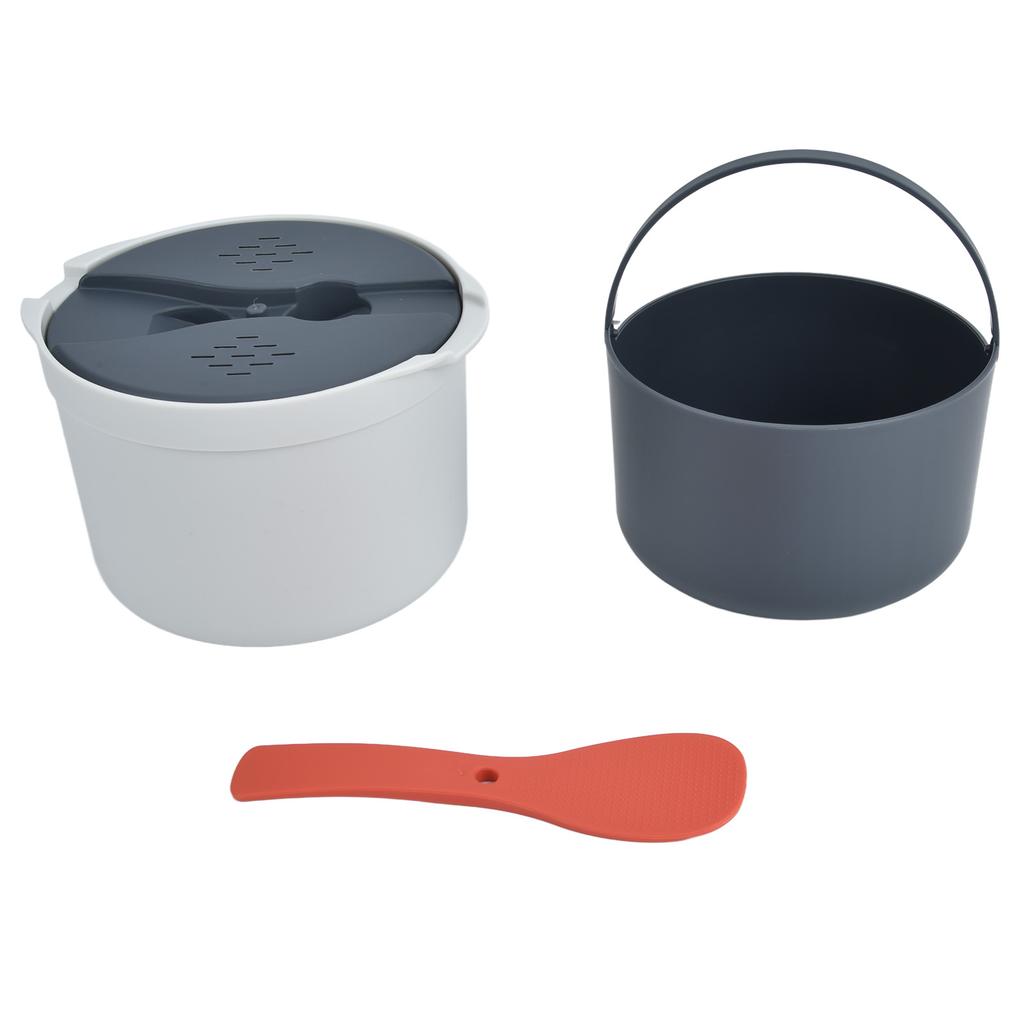 Mikrovlnný hrnec na rýži 2L Materiál PP potravinářské kvality Lžíce na rýži Víko Cedník Nádoba na vaření v páře Hrnec na rýži