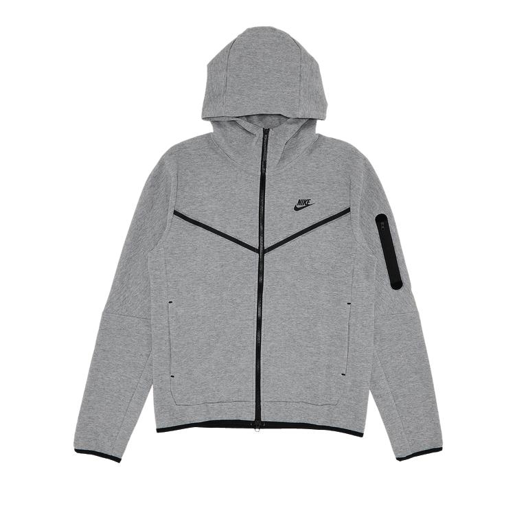 Nike Sportswear Tech Fleece Hoodie met Volledige Rits Heather Grijs/Zwart XL