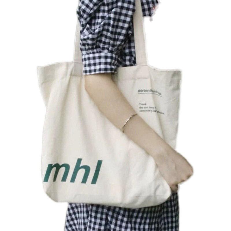 Canvas Bag Zipper Bag UGH Shoulder Shopping Class Shopping Cloth Bag Wholesale Handbag Large Capacity Literary