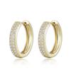 Classic Round Hoop Earrings For Women AAAA Zirconia Gold Color Elegant Wedding Huggie Ear Buckle Fashion Daily Jewelry Earrings