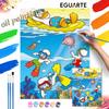 Digital Oil Painting Donald Duck Snorkeling Diving Ocean Art Handmade Diy Gift Home Decoration