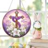 Easter DIY 2D Flat Acrylic Diamond Painting Kits 5D Diamond Art Painting Window Pendants for Home Garden Wall Decor