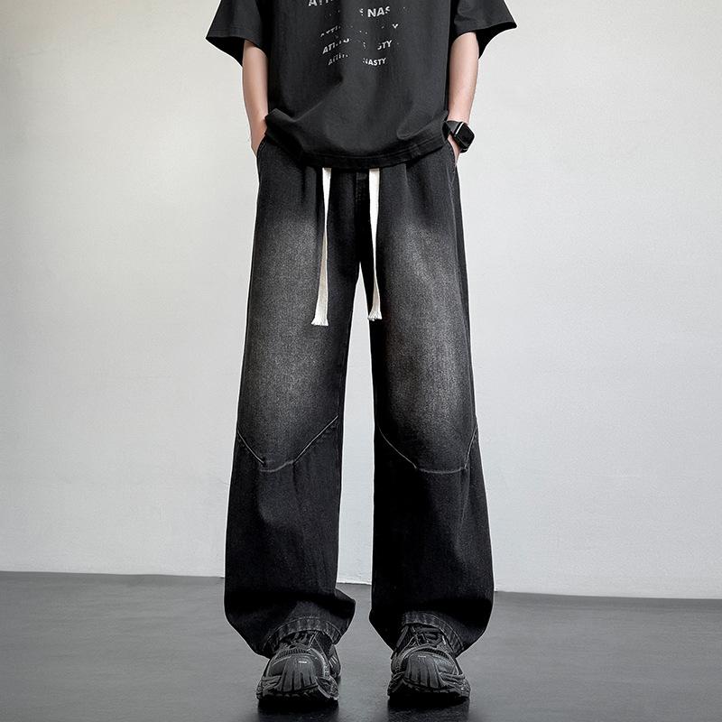 

Американский нишевый дизайн джинсы мужские осенне-зимние свободные прямые широкие повседневные и универсальные брюки, волочащиеся по полу 3XL