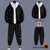 Men's 2020 Autumn/Winter Thick Cotton Three-Piece Suit: Winter Coat with Plus Velvet Sweater