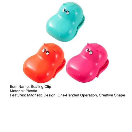 Hroch Magnetické klipy na sáčky Opakovaně použitelné plastové těsnící klipy do kuchyně na sáčky se svačinou Kreativní magnety na lednici pro skladování potravin